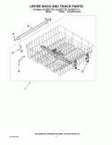 UPPER RACK AND TRACK PARTS Diagram and Parts List for GU3200XTXQ1  Whirlpool Dishwasher