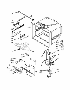 Freezer Liner Parts Diagram and Parts List for 59679539018  Kenmore Refrigerator