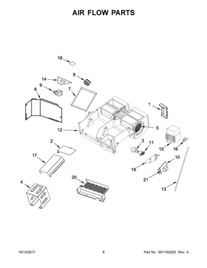05 - AIR FLOW PARTS Diagram and Parts List for MMV5219FZ3  Whirlpool Microwave Oven Combo