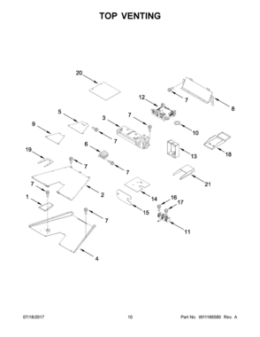 06 - TOP VENTING Diagram and Parts List for KDRS407VMW01  Whirlpool Range