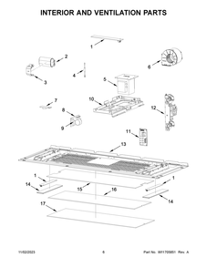 Interior And Ventilation Parts Diagram and Parts List for YKMMF330PPS00  KitchenAid Microwave
