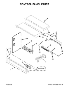 Control Panel Parts Diagram and Parts List for WOC54EC7AB04  Whirlpool Microwave