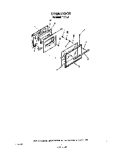 Oven Door Diagram and Parts List for F4558*1  Roper Range