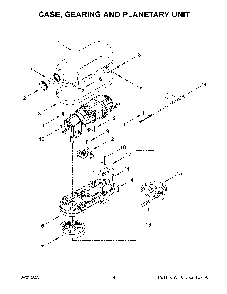 Case, Gearing And Planetary Unit Diagram and Parts List for 5KSM70SHXACA0  KitchenAid Mixer