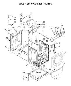 Washer Cabinet Diagram and Parts List for CGT9100GQ0  Whirlpool Washer Dryer Combo