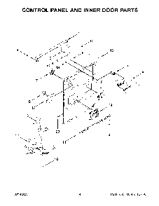 Control Panel And Inner Door Parts Diagram and Parts List for KDFE104KPS1  KitchenAid Dishwasher