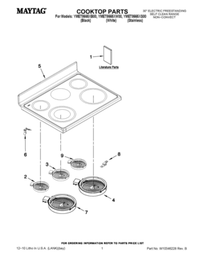 Part Location Diagram of W10311750 Whirlpool TECH SHEET