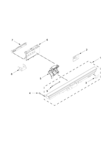 Control Panel And Latch Parts Diagram and Parts List for KUDS35FXBLA  KitchenAid Dishwasher