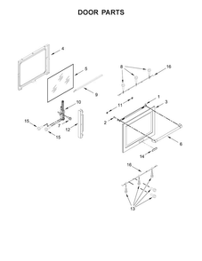 Door Parts Diagram and Parts List for KSGG700EBL0  KitchenAid Range