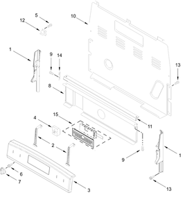 Control Panel Parts Diagram and Parts List for VREW3162RW0  Whirlpool Range