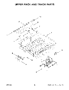 Upper Rack And Track Parts Diagram and Parts List for KDTM405PPS0  KitchenAid Dishwasher