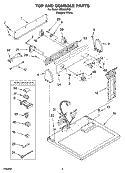 TOP AND CONSOLE PARTS Diagram and Parts List for IES5000RQ1  Inglis Dryer