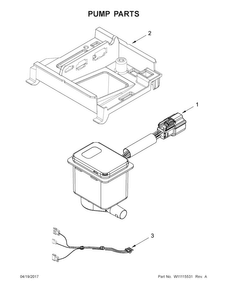 Pump Parts Diagram and Parts List for KUIS18PNZW2  KitchenAid Ice Maker
