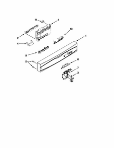 Control Panel And Latch Parts Diagram and Parts List for 66513023K110  Kenmore Dishwasher