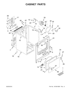 Cabinet Parts Diagram and Parts List for 11066134610  Kenmore Dryer