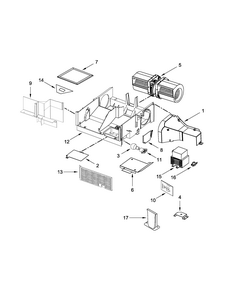 Air Flow Parts Diagram and Parts List for IMH172DS1  Whirlpool Microwave