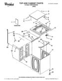 TOP AND CABINET PARTS Diagram and Parts List for 7MWTW1602AW0  Whirlpool Washer