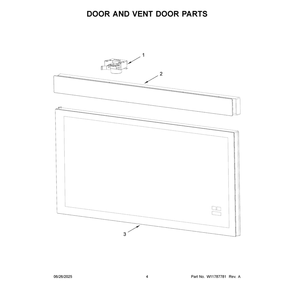 Door And Vent Door Parts Diagram and Parts List for KMMF330PSS01  KitchenAid Microwave
