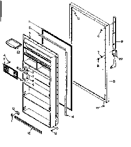 Door Parts Diagram and Parts List for 106W15ML  Kenmore Refrigerator