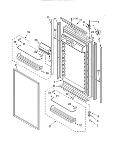 Refrigerator Door Parts Diagram and Parts List for KBLP36FMS01  KitchenAid Refrigerator