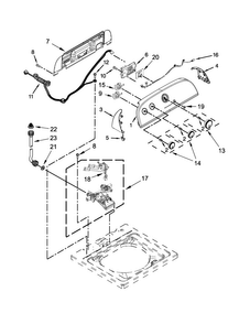 Controls And Water Inlet Parts Diagram and Parts List for 7MWTW1504DQ0  Whirlpool Washer