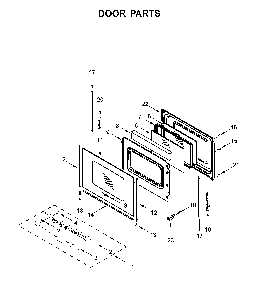 Door parts Diagram and Parts List for YWFC315S0JW0  Whirlpool Range