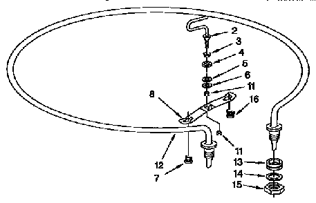 Heater Parts Diagram and Parts List for KUDI23BWH0  KitchenAid Dishwasher