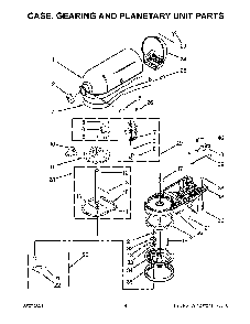 Case, Gearing And Planetary Unit Diagram and Parts List for 5KSM165PSCKG0  KitchenAid Mixer