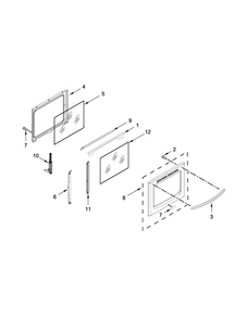 Door Parts Diagram and Parts List for KGRS202BSS2  KitchenAid Range