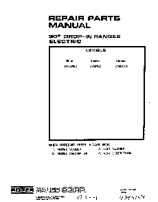 Front Cover Diagram and Parts List for D7507*0  Roper Range