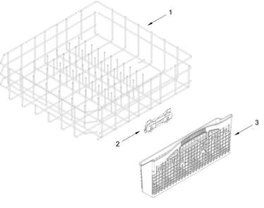 Lower Rack Parts Diagram and Parts List for MDPS7024SW0 MDPS7024SZ0-MDPS7024SB0 Whirlpool Dishwasher