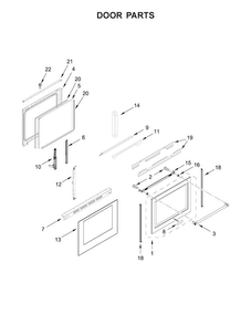 Door Parts Diagram and Parts List for KFGG500EBL1  KitchenAid Range