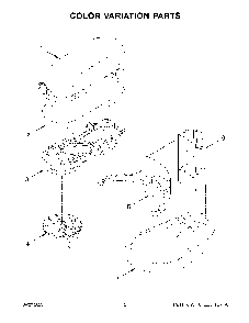 Color Variation Parts Diagram and Parts List for 5KSM70SHXWER0  KitchenAid Mixer