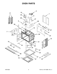 03 - Oven Parts Diagram and Parts List for KOEC527PBS01  Whirlpool Microwave Oven Combo