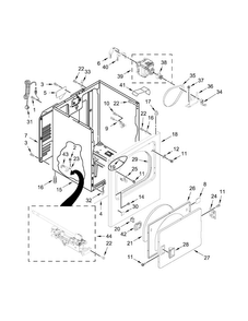 Cabinet Parts Diagram and Parts List for WGD4810EW1  Whirlpool Dryer