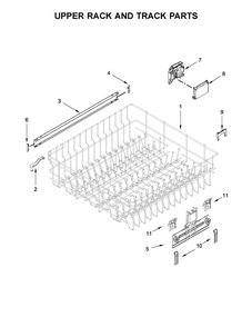 Upper Rack And Track Parts Diagram and Parts List for 66513204N412  Kenmore Dishwasher