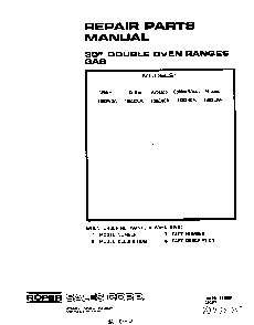 Cover Page-text Only Diagram and Parts List for 1883*0A  Roper Wall Oven