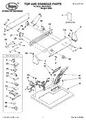 TOP AND CONSOLE, LITERATURE Diagram and Parts List for RGS7648KQ2  Roper Dryer