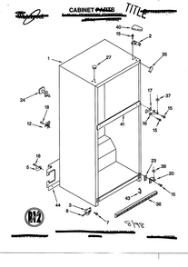 Cabinet Diagram and Parts List for ET18NMFW03  Whirlpool Refrigerator