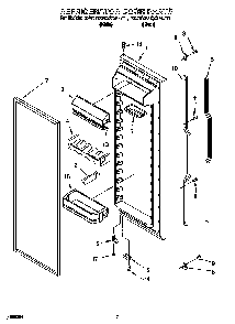 Refrigerator Door Diagram and Parts List for KSRS22QGBL0  KitchenAid Refrigerator