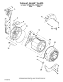 TUB AND BASKET PARTS Diagram and Parts List for YWFW9351YW00  Whirlpool Washer