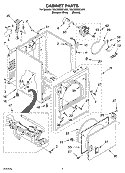 CABINET PARTS Diagram and Parts List for 7MLGQ8857JQ5  Whirlpool Dryer