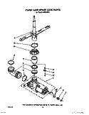 PUMP AND SPRAY ARM Diagram and Parts List for LUD2100X1  Whirlpool Dishwasher