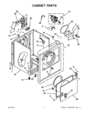 CABINET PARTS Diagram and Parts List for WED4890XQ2  Whirlpool Dryer