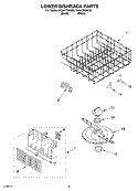 LOWER DISHRACK Diagram and Parts List for DU941PWKB0  Whirlpool Dishwasher