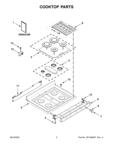 Part Location Diagram of W11434705 Whirlpool Tech Sheet (En/Fr/Sp)