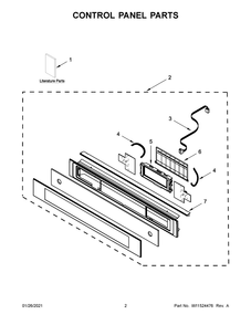Control Panel Parts Diagram and Parts List for JMC6224HL0  Whirlpool Microwave