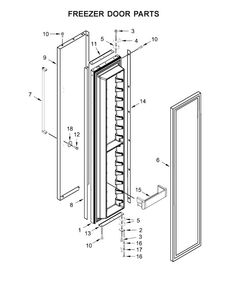 Freezer Door Parts Diagram and Parts List for KBSN608EBS00  KitchenAid Refrigerator
