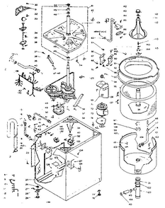 Machine Sub-Assembly Diagram and Parts List for 1106114232  Kenmore Washer