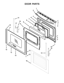 Door Parts Diagram and Parts List for WEG515S0FB0  Whirlpool Range